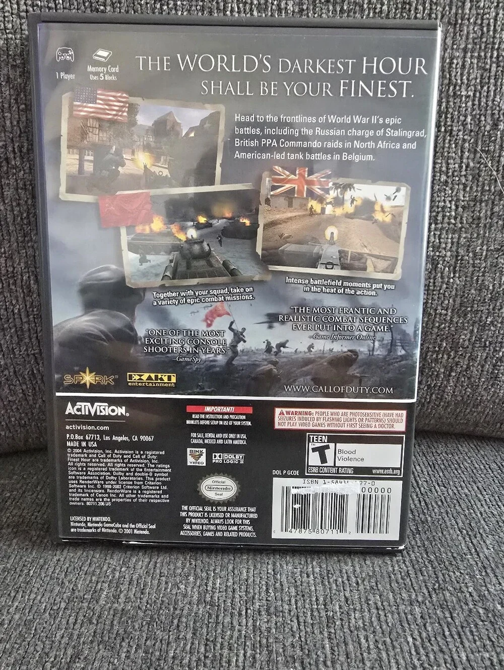 Nintendo GameCube Call of Duty: Finest Hour (Black) - Nintendo / Activision
